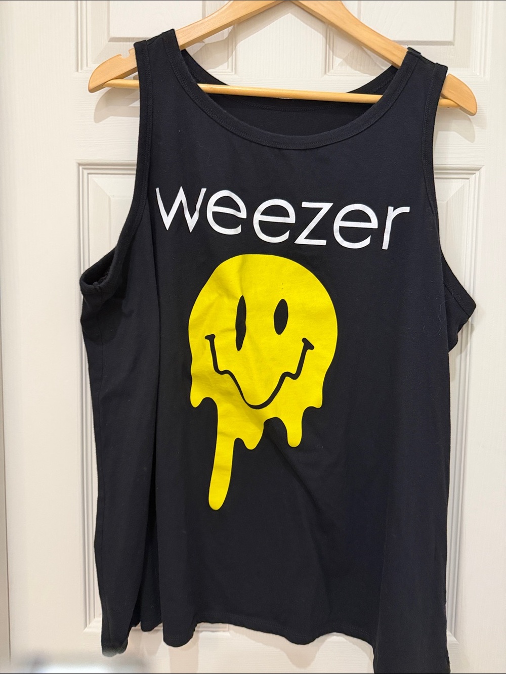 torrid Black Tank Top with Yellow Weezer Smiley Graphic
